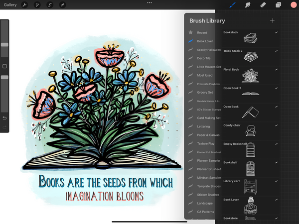 Book Lovers Procreate Brushset