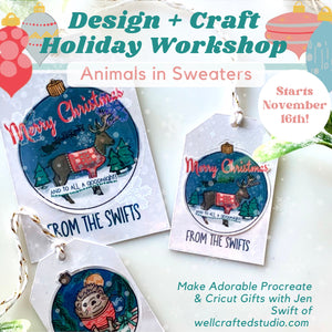 Procreate + Cricut Holiday Workshop- Animals in Sweaters (Special Offer)
