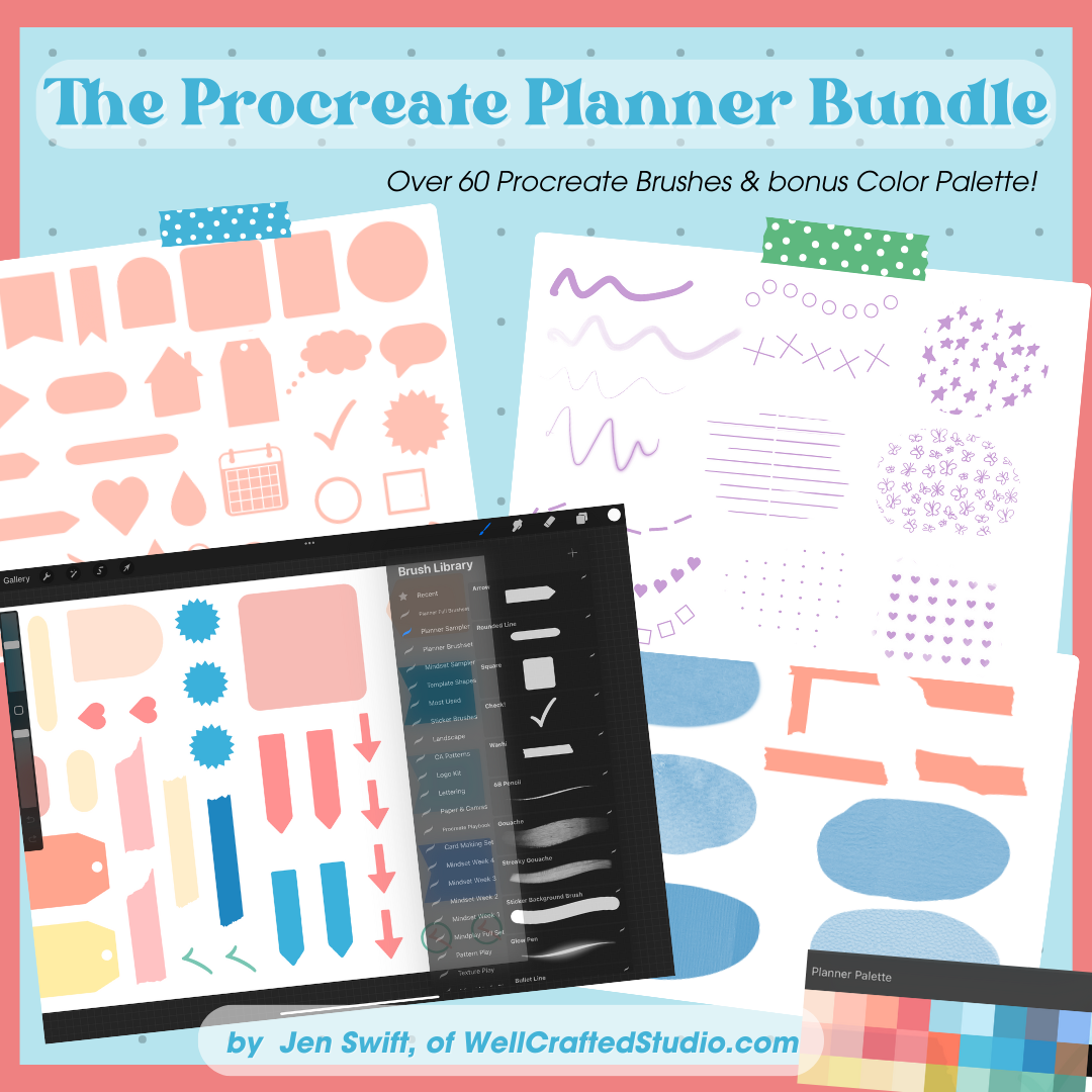 Procreate for Planners Procreate Brush & Palette Bundle