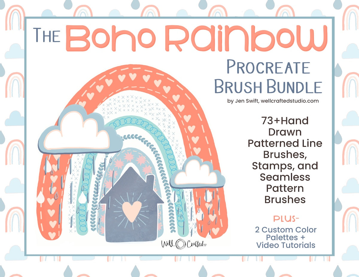 Boho Rainbow Procreate Brush Bundle