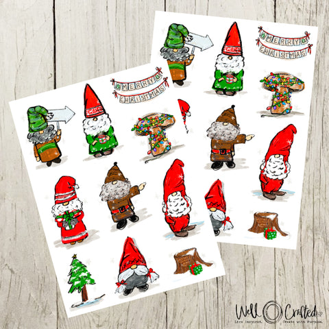 Gnome Holiday Stickers