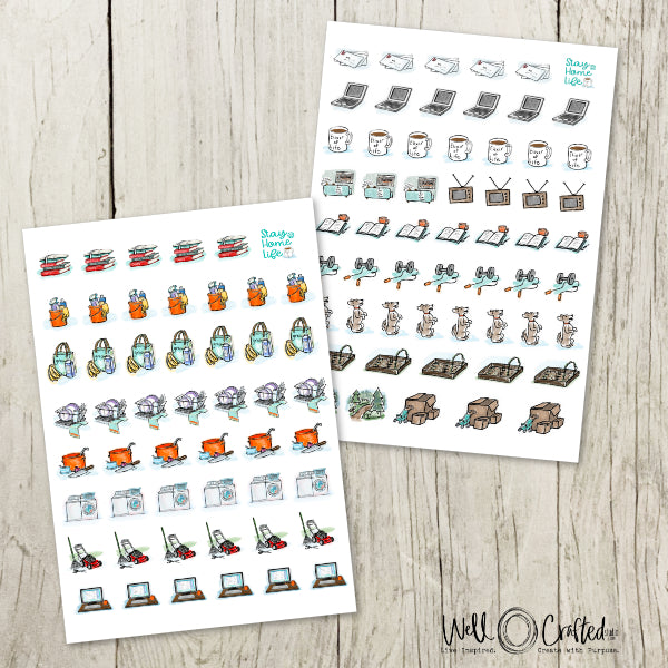 Housework and Chores Icon Planner Stamps